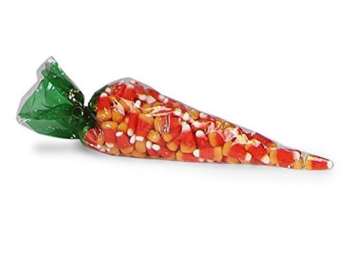 Cone Shaped Treat & Favor Bags Green Top Polypropylene Clear Cellophane Green Top 6 Inch X 12 Inch - 100 Bags