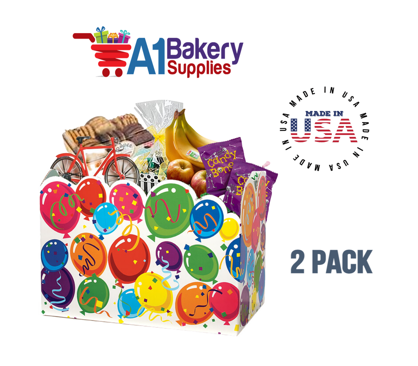 Celebrate Basket Box, Theme Gift Box, Small 6.75 (Length) x 4 (Width) x 5 (Height), 2 Pack