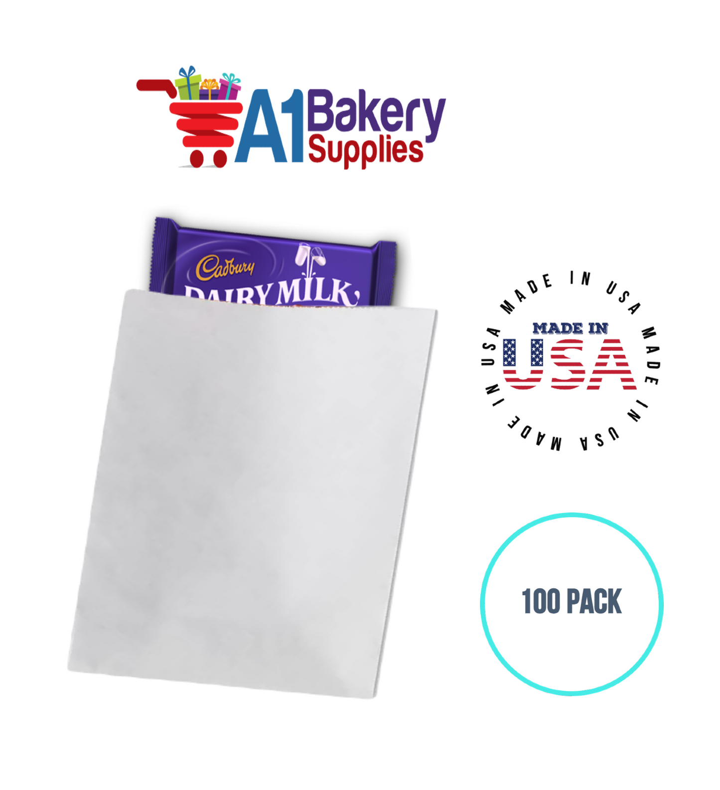 White Flat Merchandise Bags, Small, 100 Pack - 10"x13"