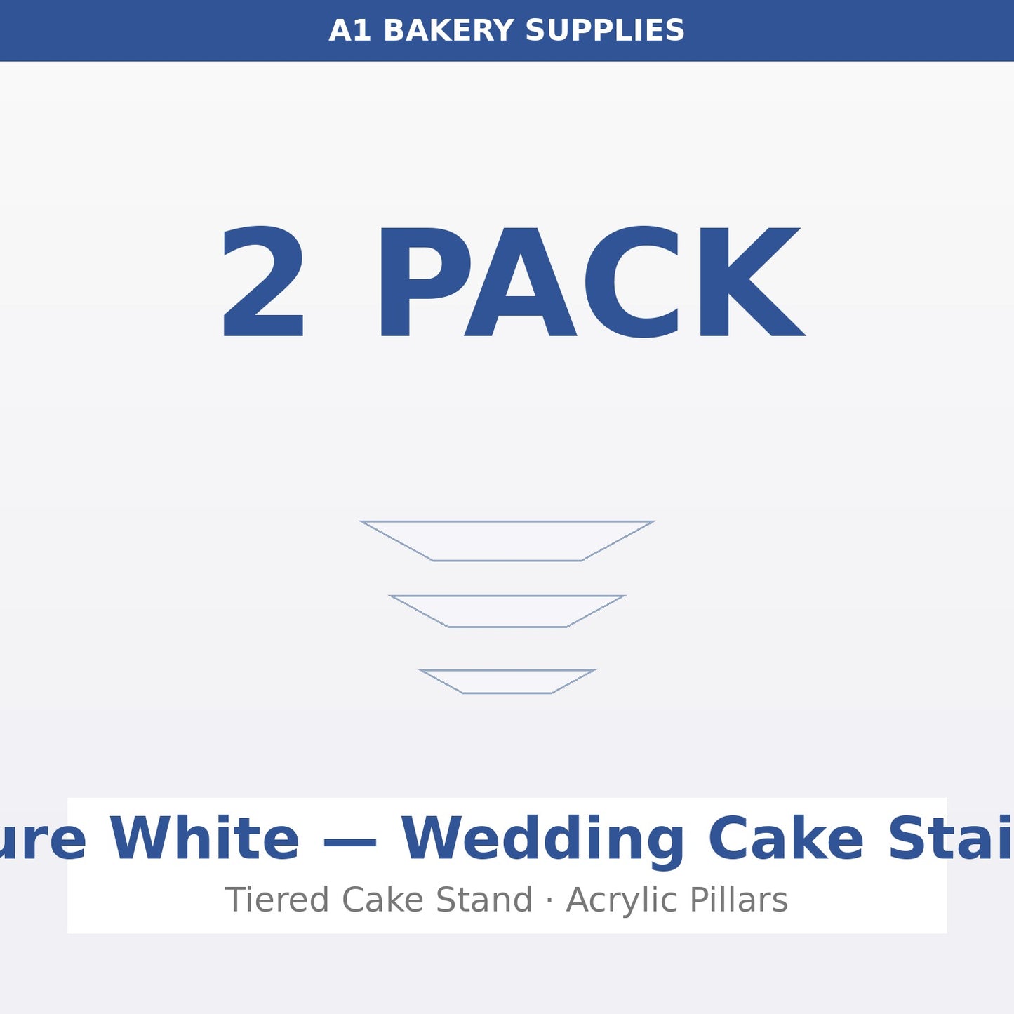 2 Pack White Wedding Cake Stairs