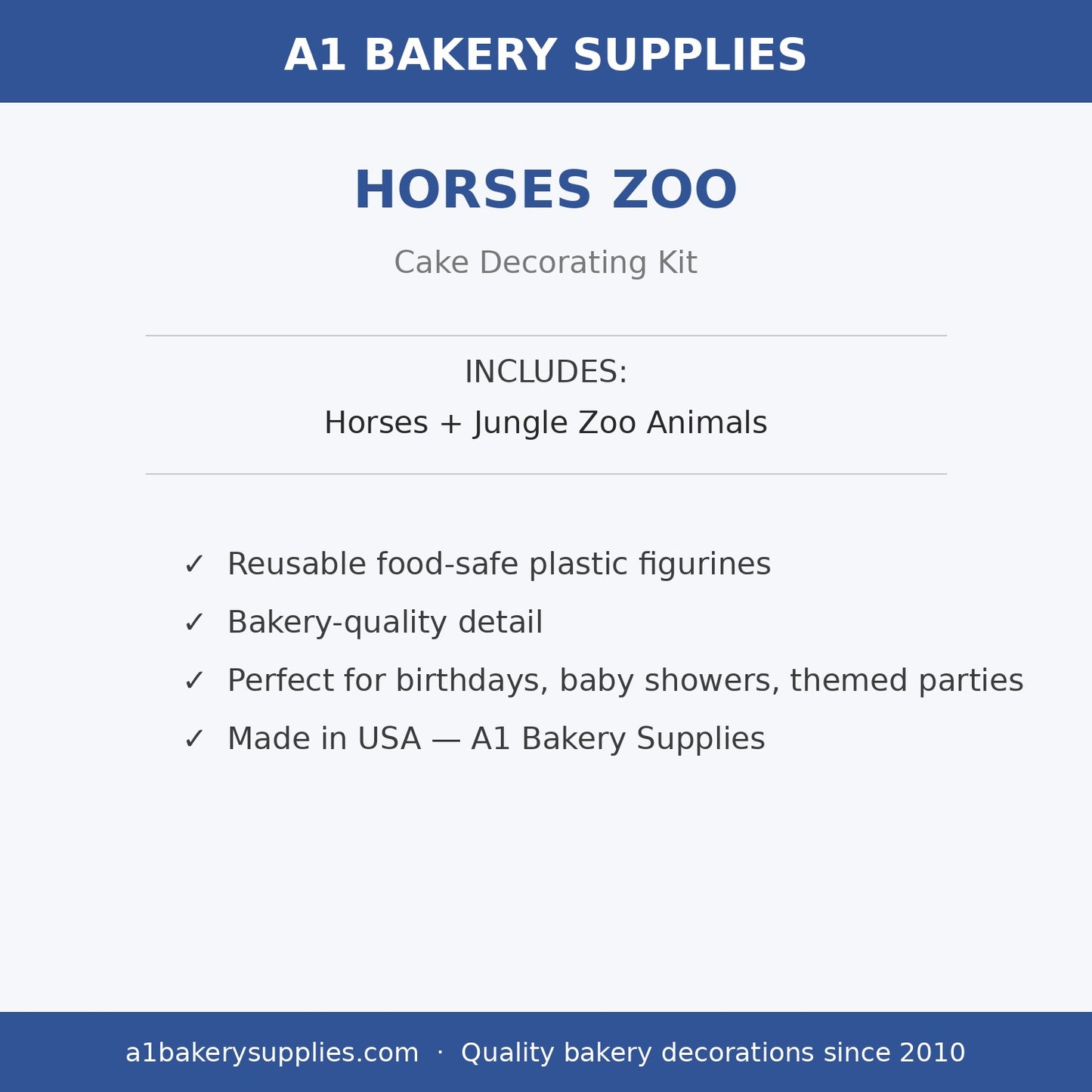 Horses Zoo cake decorating kit