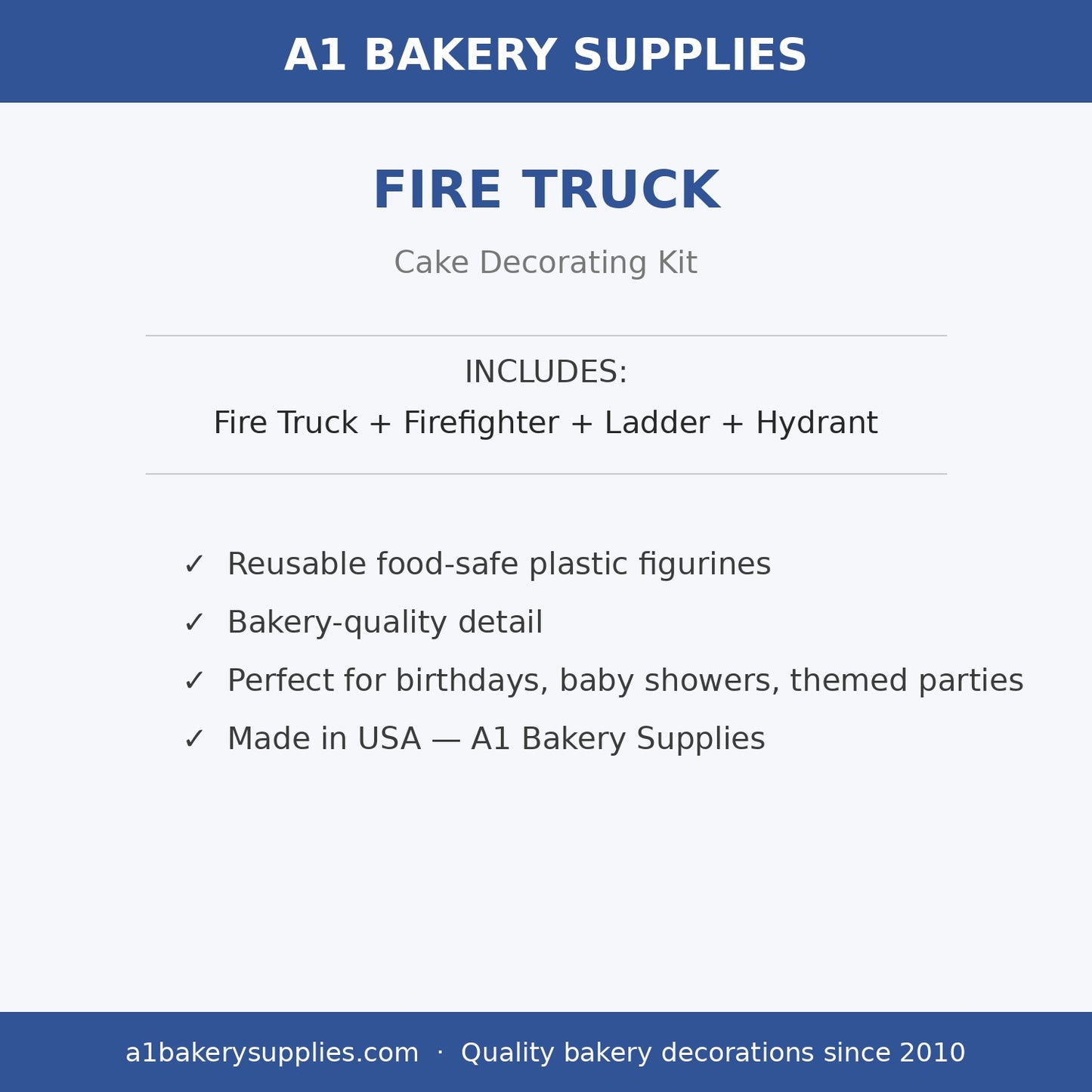 Fire Truck cake decorating kit