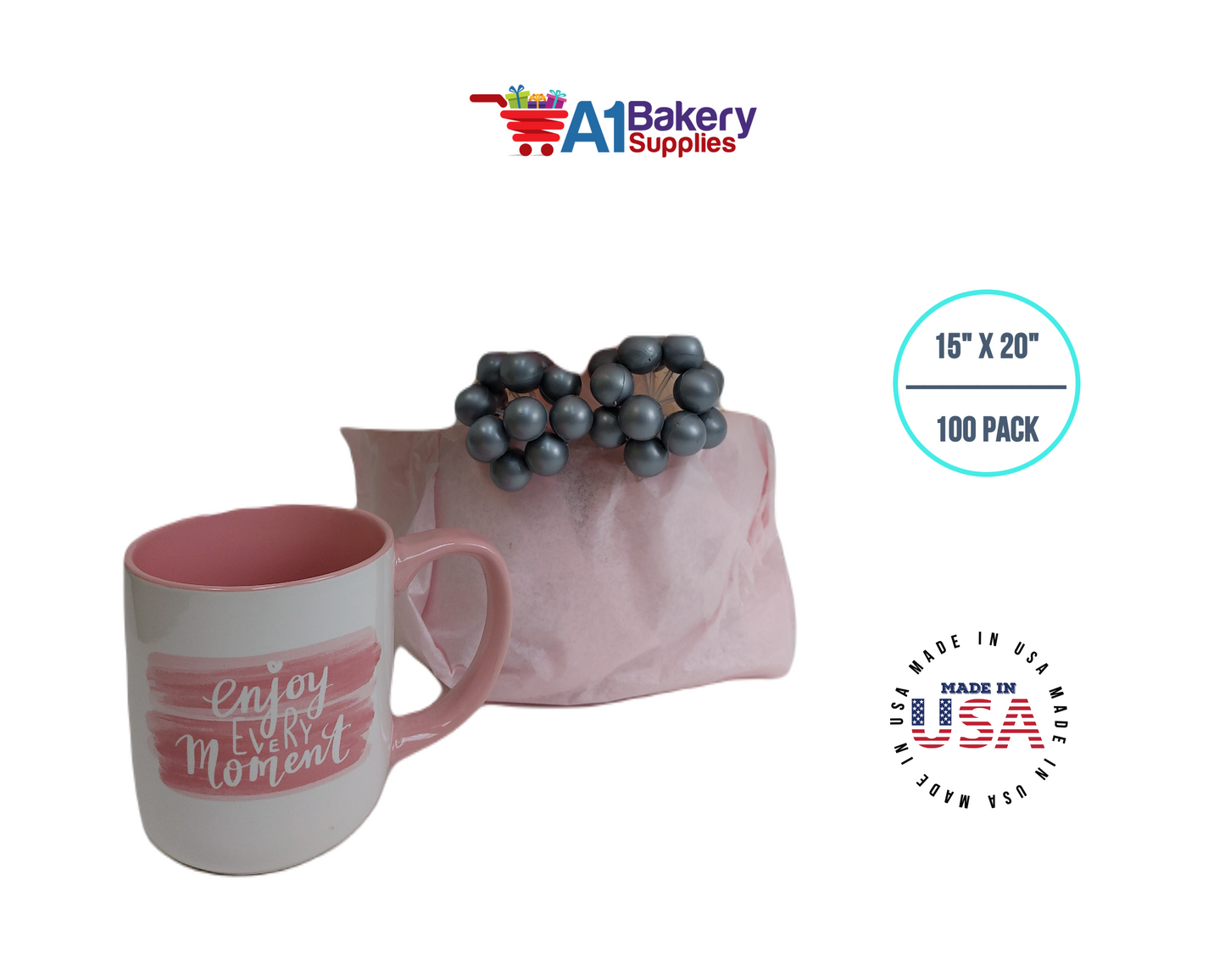 Blush Tissue Paper 15 Inch x 20 Inch - 100 Sheets