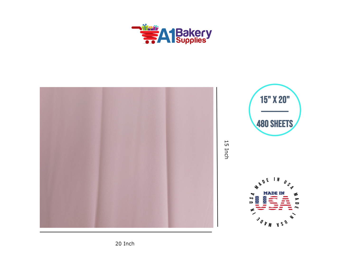 Blush Color Tissue Paper 15 Inch x 20 Inch - 480 Sheets