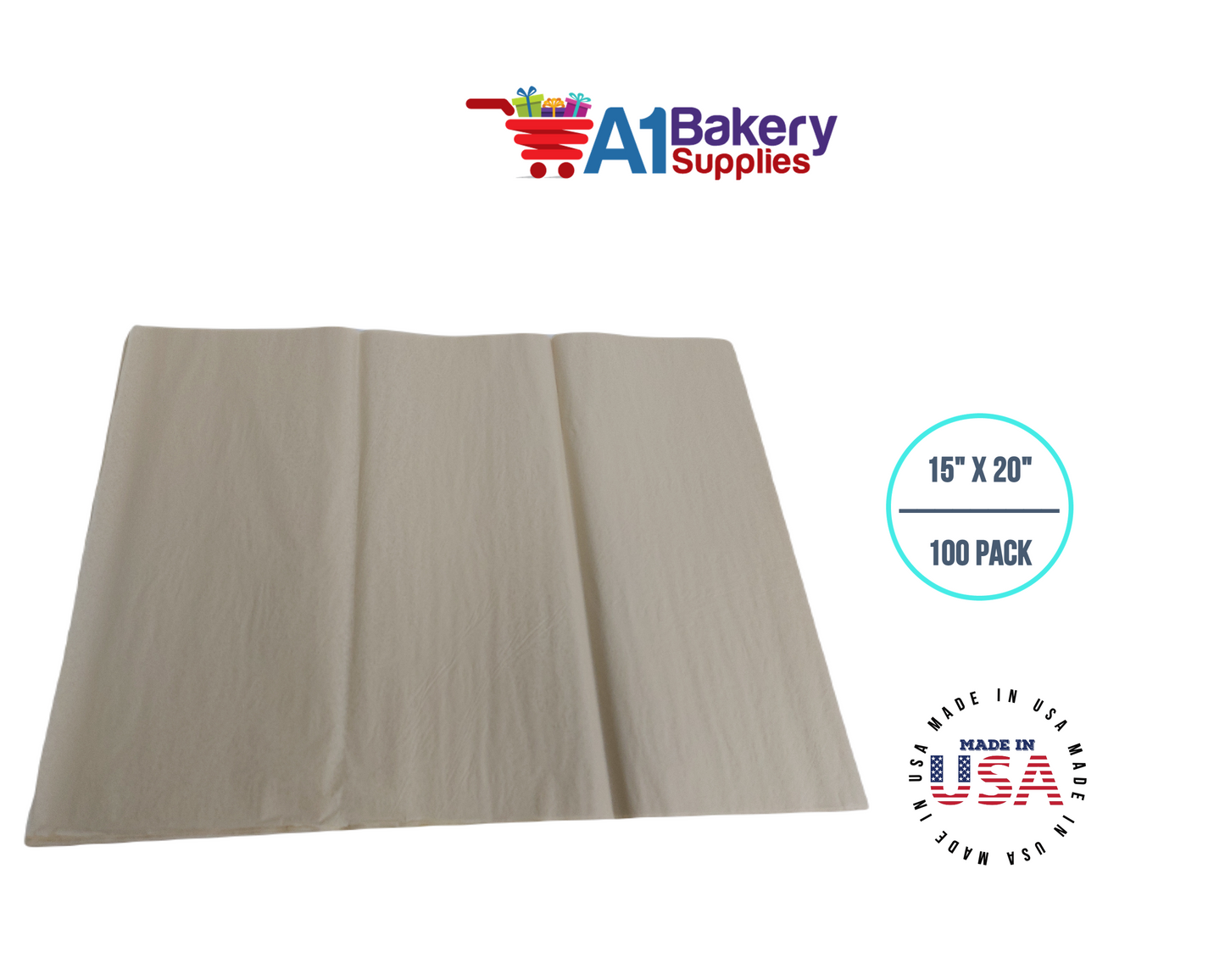 Parchment Tissue Paper Squares, Bulk 100 Sheets, Premium Gift Wrap and Art Supplies for Birthdays, Holidays, or Presents by A1BakerySupplies, Large 15 Inch x 20 Inch