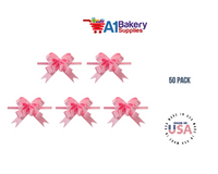 Pink 4" Butterfly pull bows of 50 Pack by A1 Bakery supplies