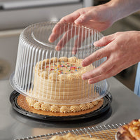 Cake Box 10 to 11 Inch Double Layer Clear Cake Container Dome and Base Carry & Display Storage Box
