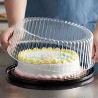 Cake Box 10 to 11 Inch Double Layer Clear Cake Container Dome and Base Carry & Display Storage Box