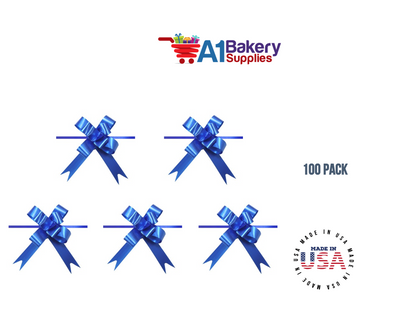 Royal Blue 4" Butterfly pull bows of 100 Pack by A1 Bakery supplies