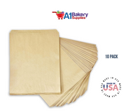 Kraft Brown Flat Paper Merchandise Bags 10 pack by A1 Bakery supplies (4x6)