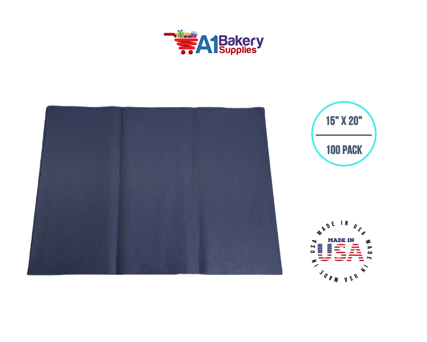 Navy Blue Tissue Paper 15 Inch x 20 Inch - 100 Sheets