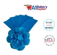 Brilliant Blue Color Tissue Paper 15 Inch x 20 Inch - 480 Sheets