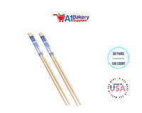 Natural bamboo wood chopsticks 50 pairs/100 count in 9 Inch by A1 Bakery Supplies