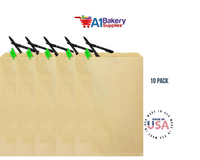 Kraft Brown Flat Paper Merchandise Bags 10 pack by A1 bakery supplies (10x13)