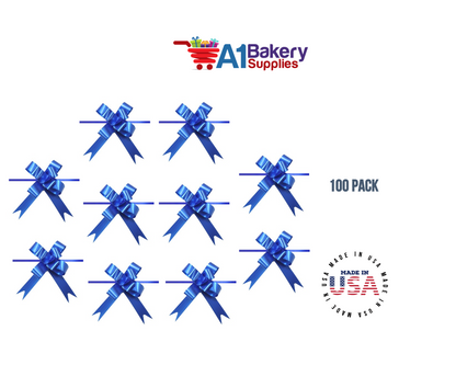 Royal Blue 4" Butterfly pull bows of 100 Pack by A1 Bakery supplies