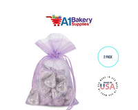 Lavender Organza Fabric Gift Bags – Pack of 2 with Size 22.5 x 25 inch by A1 Bakery Supplies