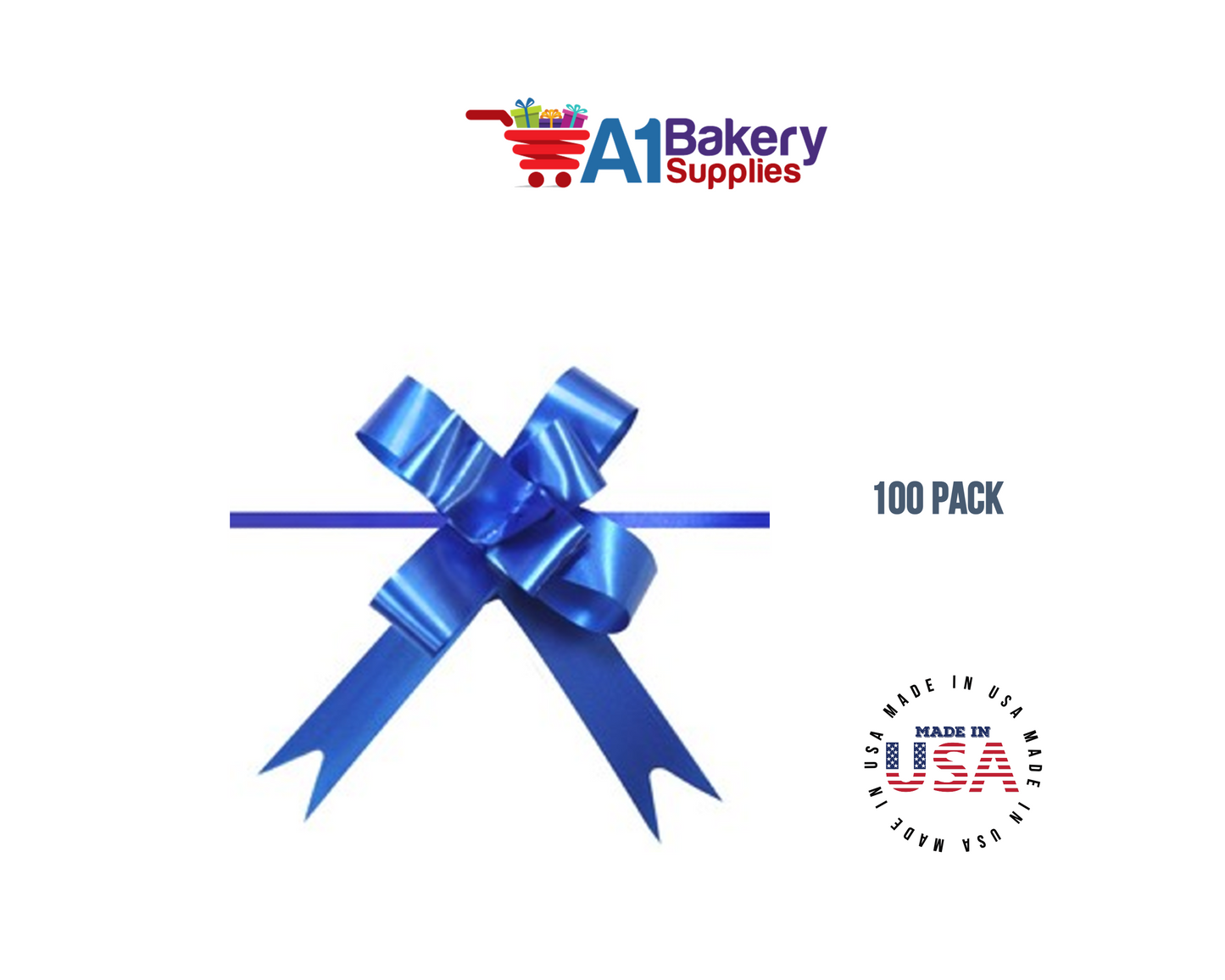 Royal Blue 4" Butterfly pull bows of 100 Pack by A1 Bakery supplies