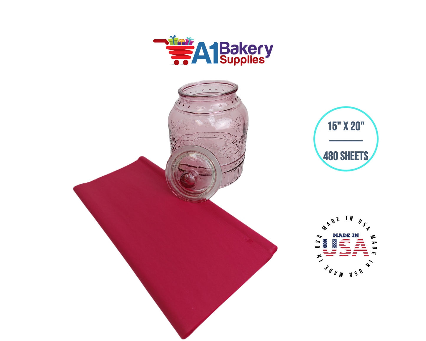 Cranberry Color Tissue Paper 15 Inch x 20 Inch - 480 Sheets