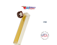 Clear Candy Box with Gold Bottom Insert for 2 Candies truffles Box - 2 Pack