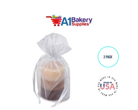 White Organza Fabric Gift Bags – Pack of 2 with Size 22.5 x 25 inch by A1 Bakery Supplies
