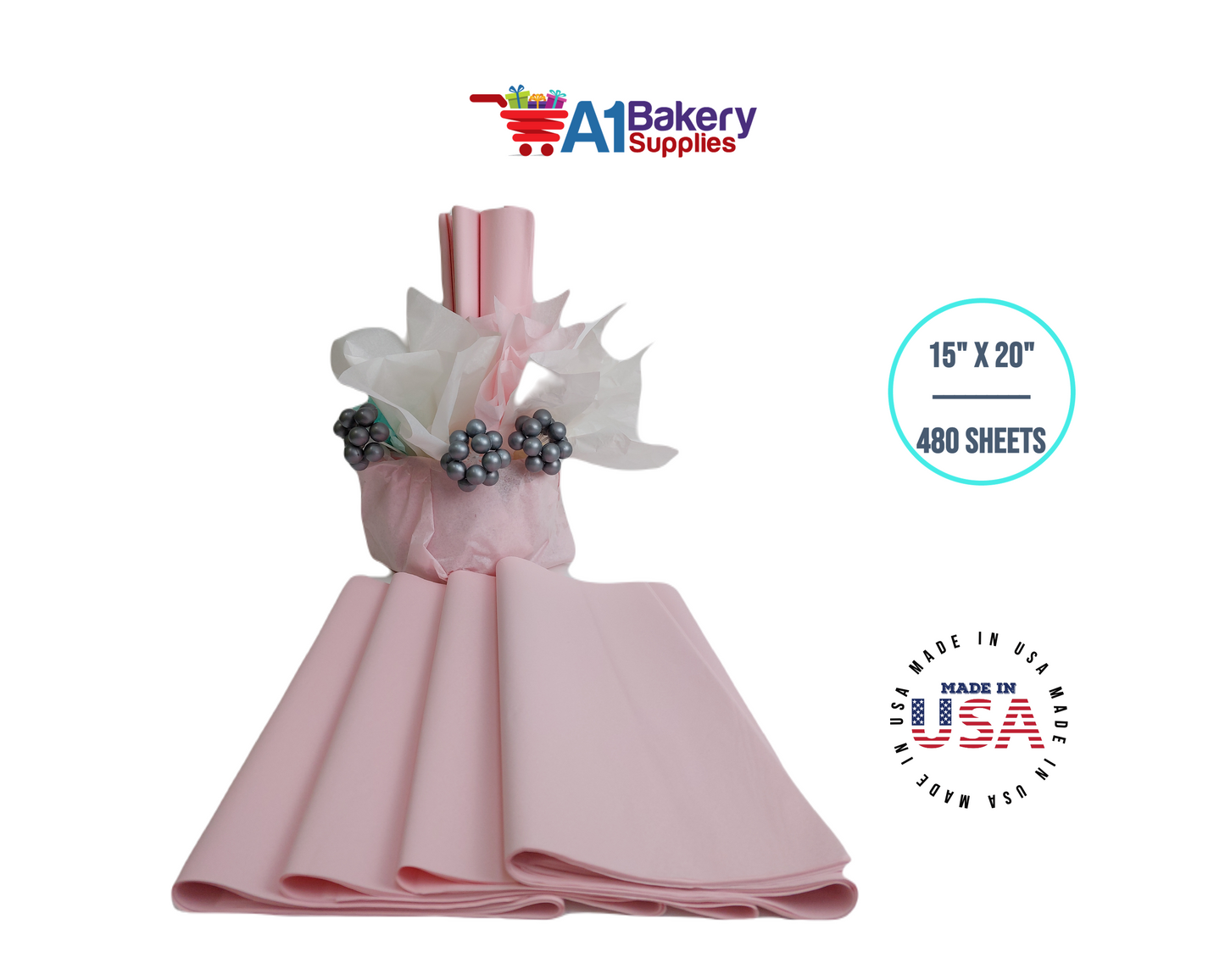 Blush Color Tissue Paper 15 Inch x 20 Inch - 480 Sheets