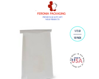 1/2 LB White Poly-Lined Reclosable Tin Tie Bags Without Window - 10 Pack