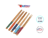 Natural bamboo wood chopsticks 50 pairs/100 count in 9 Inch by A1 Bakery Supplies