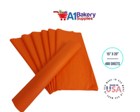 Orange Tissue Paper Squares, Bulk 480 Sheets, Premium Gift Wrap and Art Supplies for Birthdays, Holidays, or Presents by A1BakerySupplies, Large 15 Inch x 20 Inch