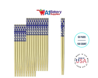 Natural bamboo wood chopsticks 50 pairs/100 count in 9 Inch by A1 Bakery Supplies