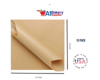 Deli Sandwich Wraps Basket Liners and Food Wrapping Liner Papers by A1 Bakery Supplies of 10 pack (Natural Kraft)