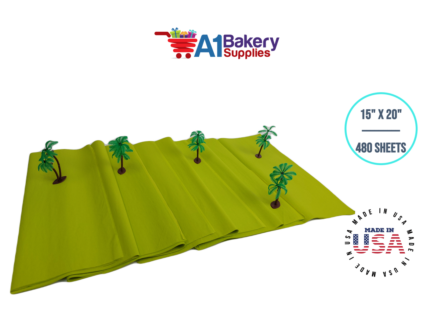 Citrus green Color Tissue Paper 15 Inch x 20 Inch - 480 Sheets