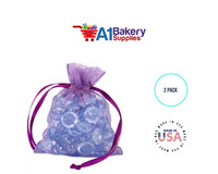 Purple Organza Fabric Gift Bags – Pack of 2 with Size 22.5 x 25 inch by A1 Bakery Supplies
