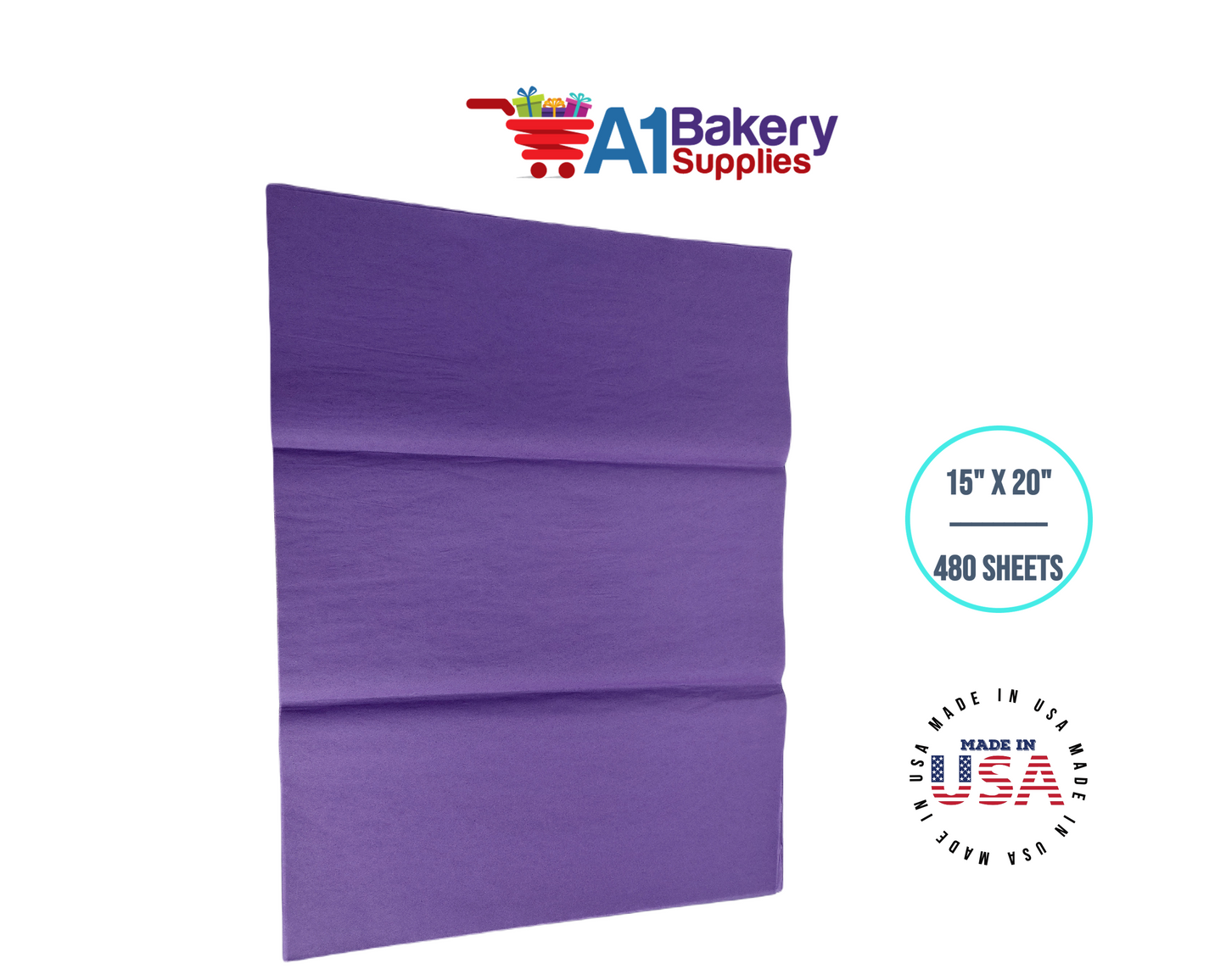 Lavender Tissue Paper Squares, Bulk 480 Sheets, Premium Gift Wrap and Art Supplies for Birthdays, Holidays, or Presents by A1BakerySupplies, Large 15 Inch x 20 Inch