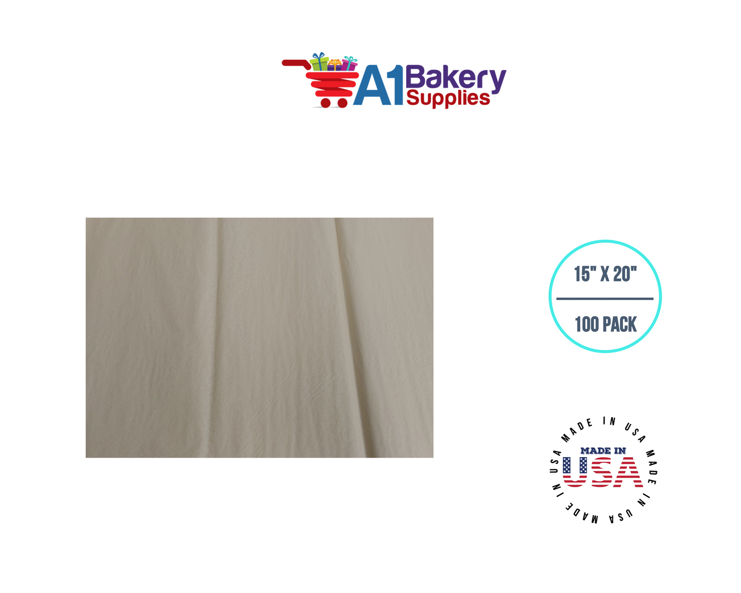 Parchment Tissue Paper Squares, Bulk 100 Sheets, Premium Gift Wrap and Art Supplies for Birthdays, Holidays, or Presents by A1BakerySupplies, Large 15 Inch x 20 Inch