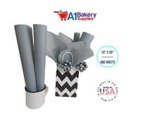 Gray Tissue Paper Squares, Bulk 480 Sheets, Premium Gift Wrap and Art Supplies for Birthdays, Holidays, or Presents by A1BakerySupplies, Large 15 Inch x 20 Inch