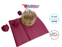 Burgundy Tissue Paper Squares, Bulk 100 Sheets, Premium Gift Wrap and Art Supplies for Birthdays, Holidays, or Presents Large 15 Inch x 20 Inch