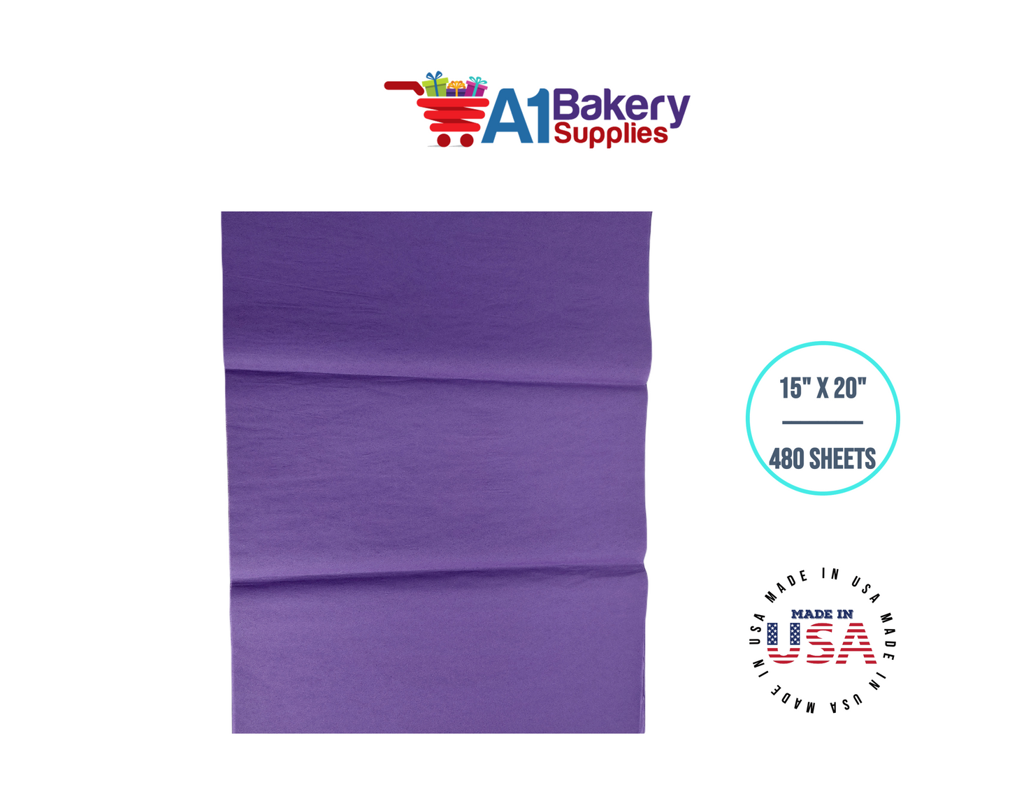 Lavender Tissue Paper Squares, Bulk 480 Sheets, Premium Gift Wrap and Art Supplies for Birthdays, Holidays, or Presents by A1BakerySupplies, Large 15 Inch x 20 Inch