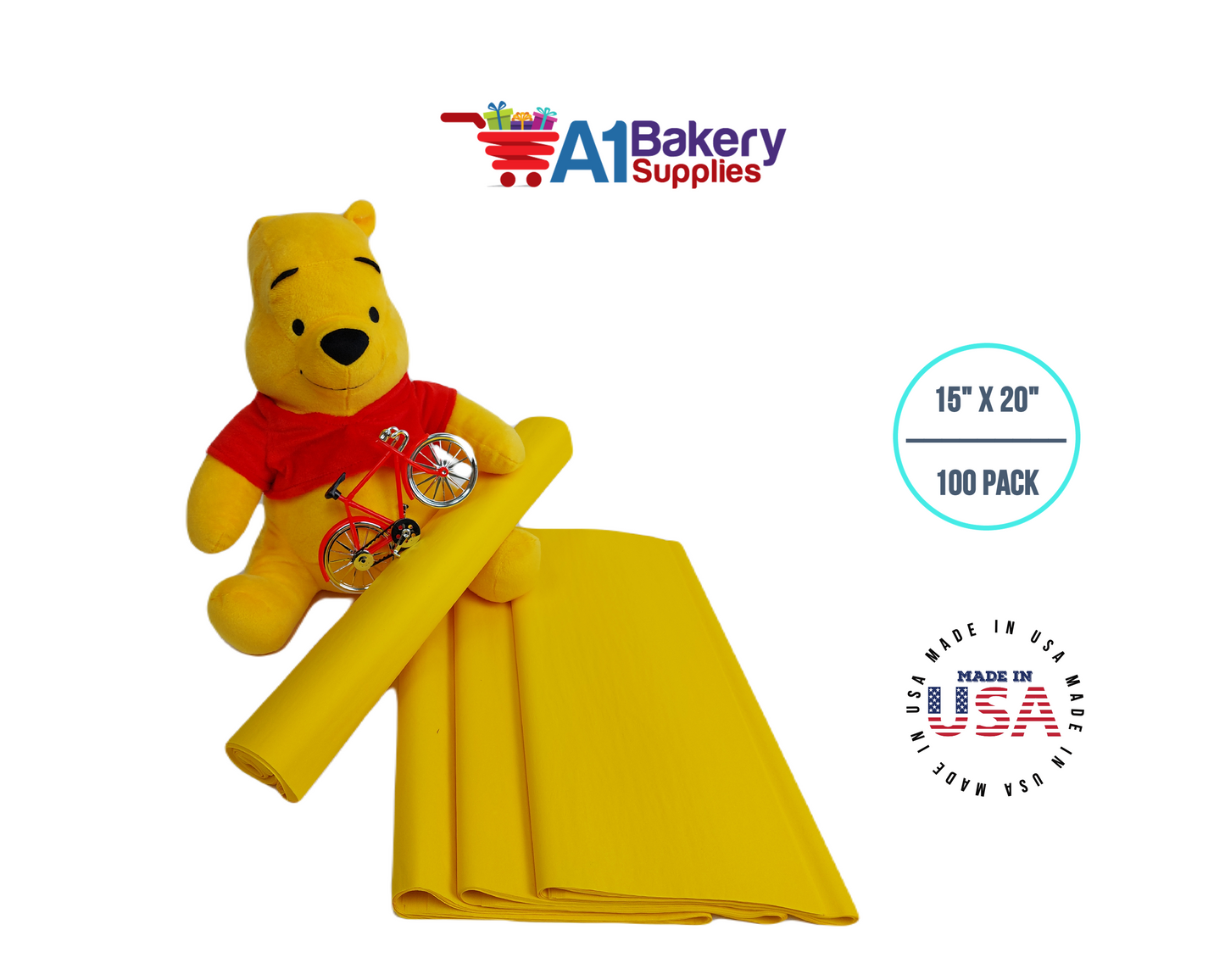 Dandelion Tissue Paper Squares, Bulk 100 Sheets, Premium Gift Wrap and Art Supplies for Birthdays, Holidays, or Presents by A1BakerySupplies, Medium 15 Inch x 20 Inch