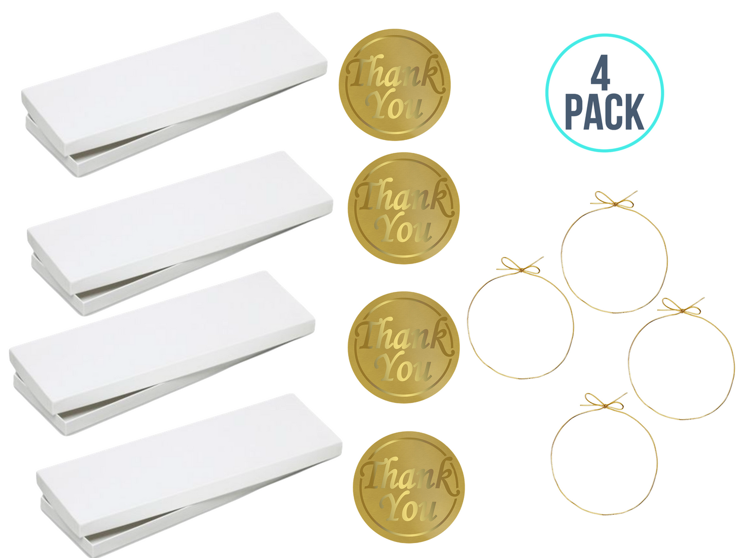 4 Pack Gold Strings Thank You Gift Tags