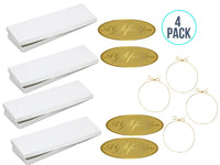 A1BakerySupplies® Men Tie Gift Box Men or Women Socks Gift Boxes 4 Pack White Box with 4 Gold Gift For You Seals & 4STRETCH LOOPS Tie Box Size 14 x 4.5 x 0.75"