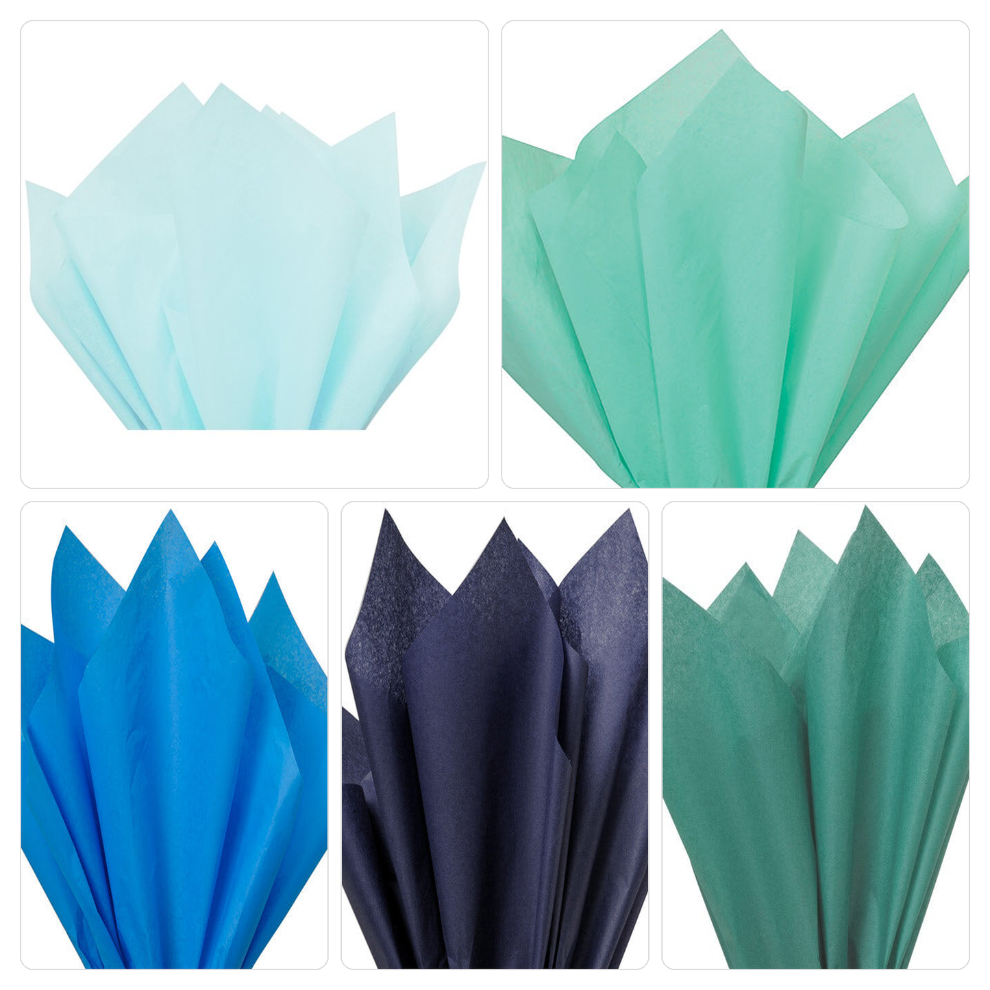 Blue Mix Tissue Paper — 5 Color Mix