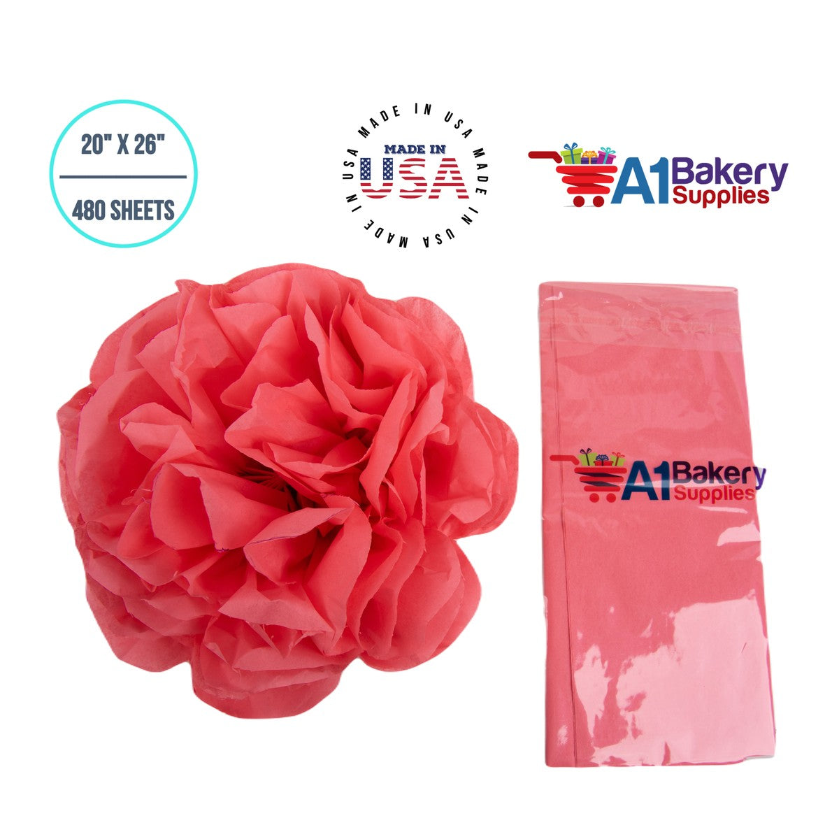 Coral Rose Tissue Paper