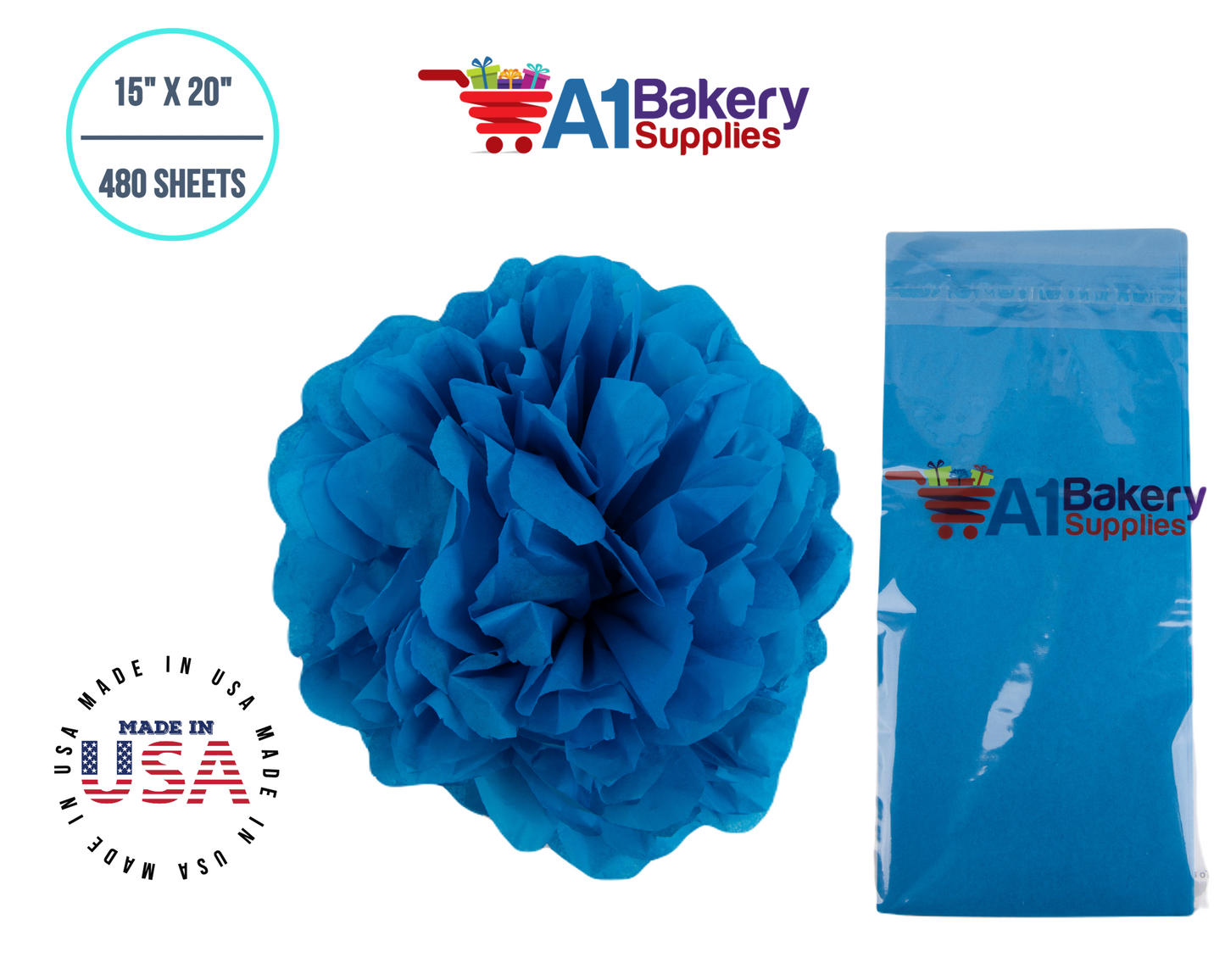 Brilliant Blue Tissue Paper