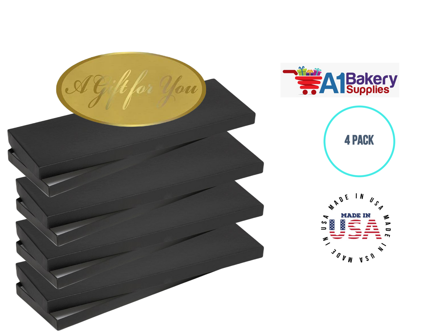 Men Tie Boxes Gift Boxes Black Color 4 Pack