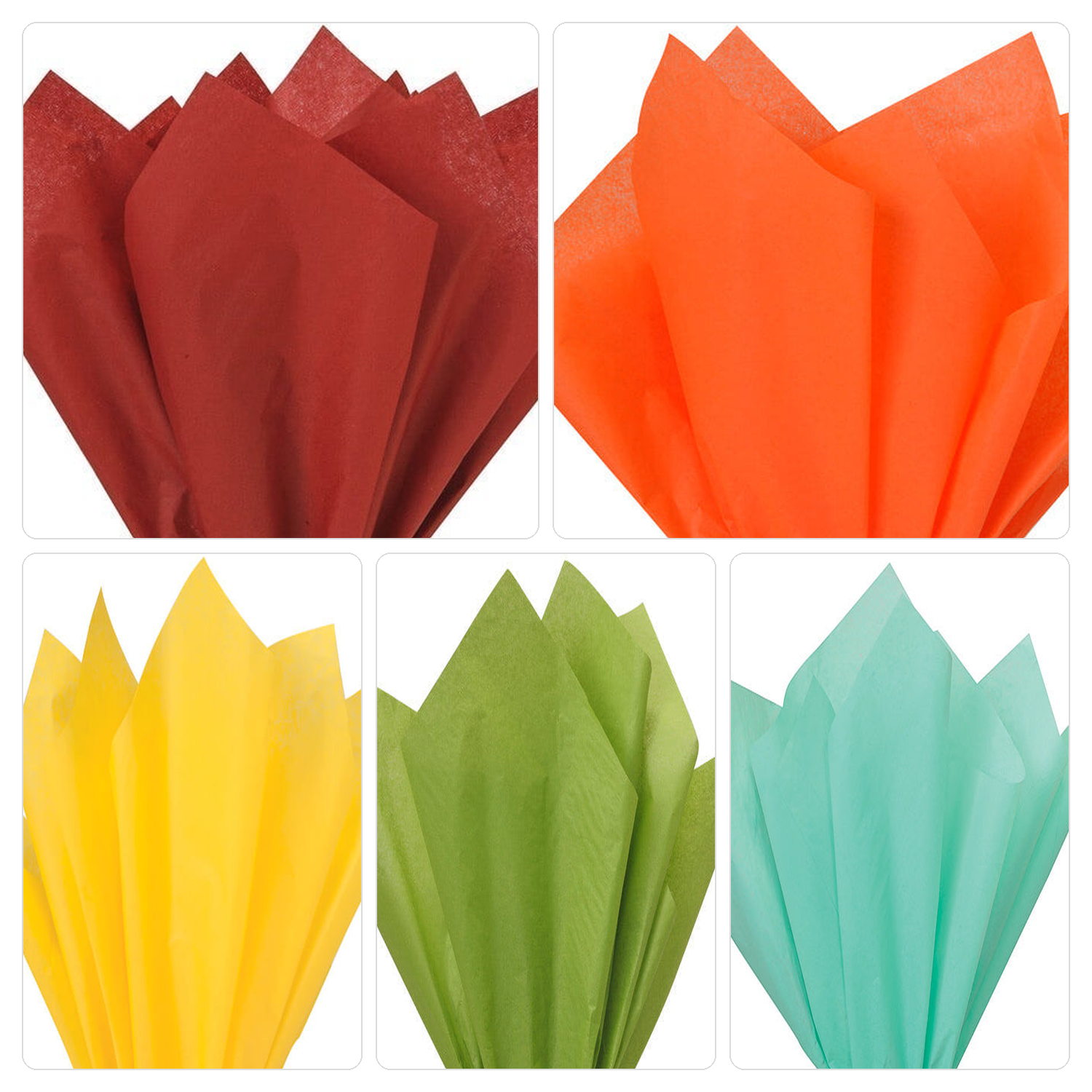 Rainbow Mix Tissue Paper — 5 Color Mix