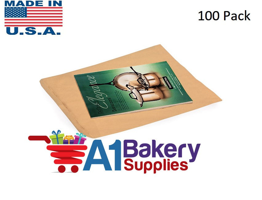 Kraft Flat Merchandise Bags, Small, 100 Pack - 12"x15"