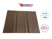 Chocolate Tissue Paper Squares, Bulk 10 Sheets, Premium Gift Wrap and Art Supplies for Birthdays, Holidays, or Presents by A1BakerySupplies, Small 15 Inch x 20 Inch