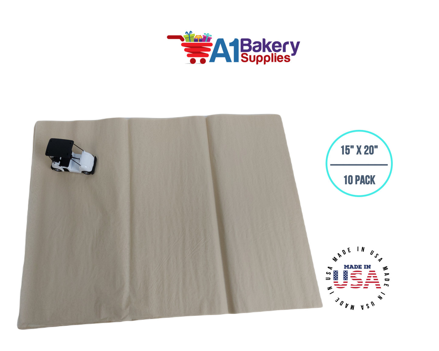 Parchment Tissue Paper Squares, Bulk 10 Sheets, Premium Gift Wrap and Art Supplies for Birthdays, Holidays, or Presents by A1BakerySupplies, Large 15 Inch x 20 Inch