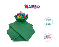 Holiday Green Tissue Paper Squares, Bulk 10 Sheets, Premium Gift Wrap and Art Supplies for Birthdays, Holidays, or Presents by A1BakerySupplies, Large 15 Inch x 20 Inch