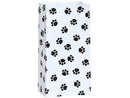 Puppy Dog Paw Print Treat Bags, Paw Print Gift Bags Paper 4LB 25 Pack